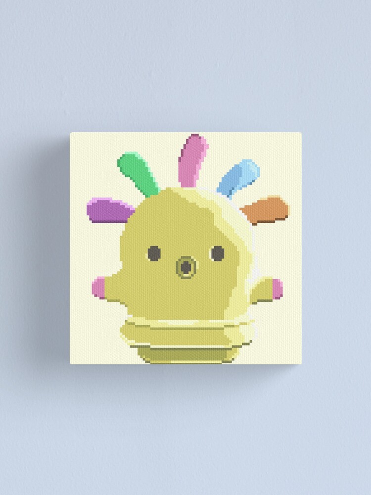 " acnh squeakoid gyroid pixel art yellow" Canvas Print by sezalilly