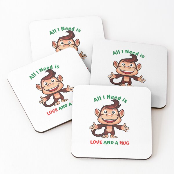Item preview, Funny Monkey is Happy because of Love and a Hug designed and sold by Hinny8.