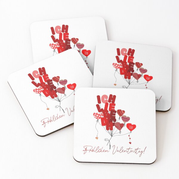 Item preview, "Fröhlichen Valentinstag!" and man holding balloons designed and sold by MC Art Studio.