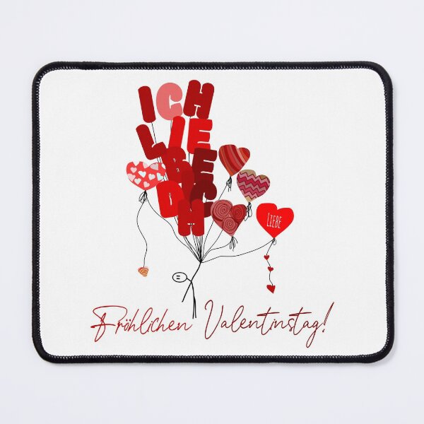 Item preview, "Fröhlichen Valentinstag!" and man holding balloons designed and sold by MC Art Studio.