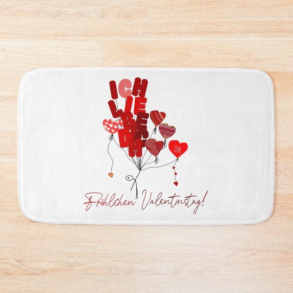Item preview, "Fröhlichen Valentinstag!" and man holding balloons designed and sold by MC Art Studio.