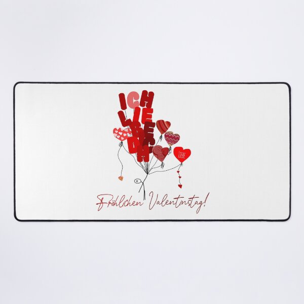 Item preview, "Fröhlichen Valentinstag!" and man holding balloons designed and sold by MC Art Studio.