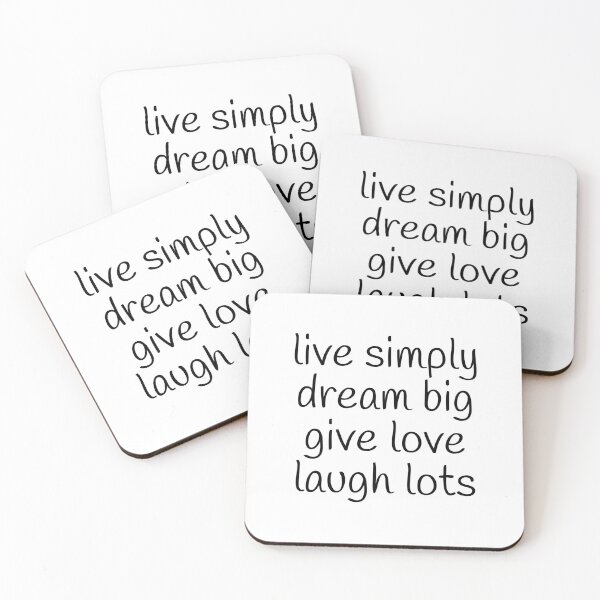 Item preview, Live Simply Dream Big Give Love Laugh Lots | Inspirational Boho Quote | Black and White designed and sold by thelustrous.