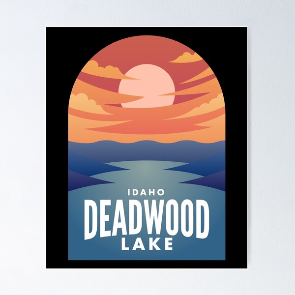 Artikelvorschau, Deadwood Lake Lake ID Retro Sunset entworfen und verkauft von HalpinDesign.