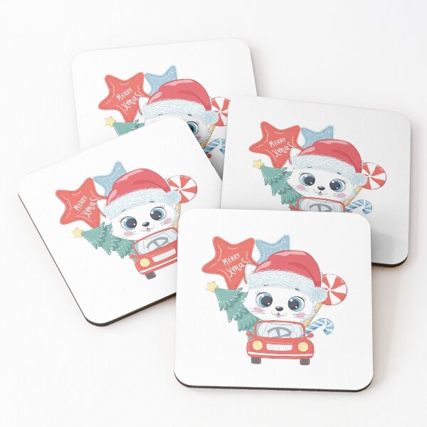 Item preview, Merry Christmas Cute Cat Driving A Car designed and sold by PoeticDesign.