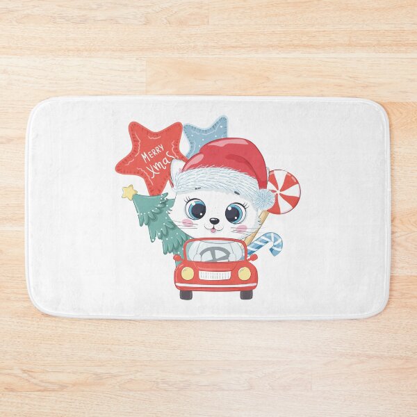 Item preview, Merry Christmas Cute Cat Driving A Car designed and sold by PoeticDesign.