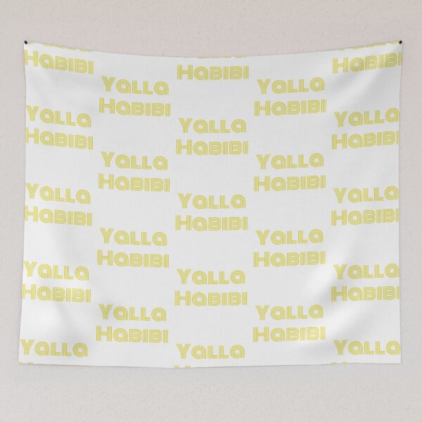 Aperçu de l'œuvre Citation arabe de Yalla Habibi | Citation arabe disant arabe | Cadeau d'amour arabe - Jaune créée et vendue par CuddleStore.
