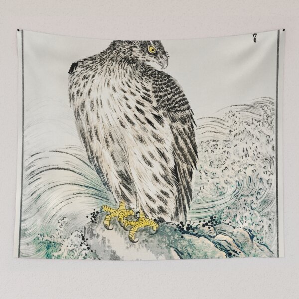 Item preview, japanese golden eagle and dark blue sea illustration 42664104084 designed and sold by Bird-Lore.