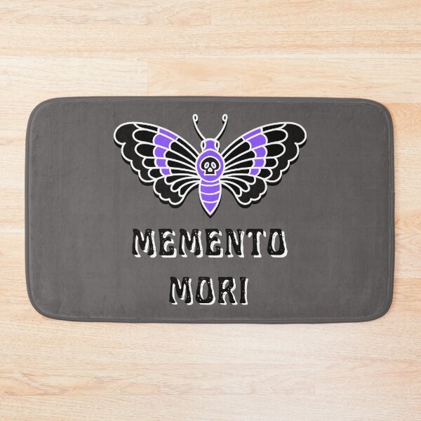 Item preview, Memento Mori Stoicism Latin "Remember You Must Die" Purple Butterfly Skull  designed and sold by LGbubble.