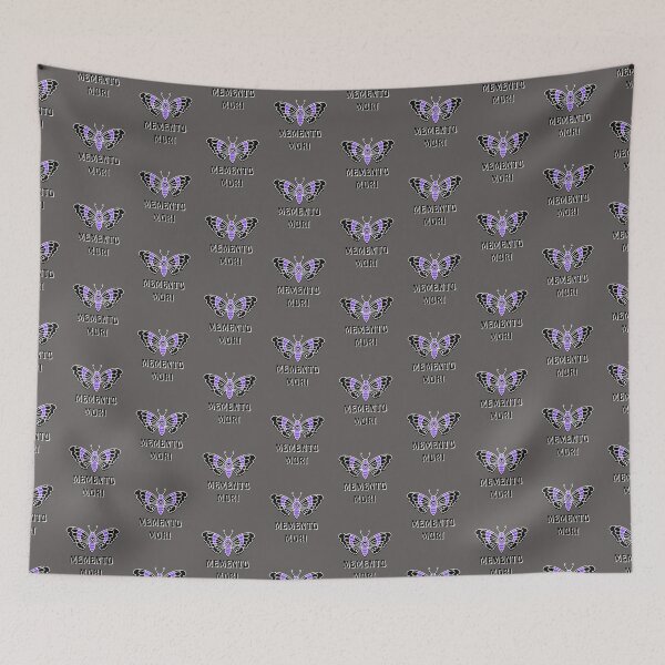 Item preview, Memento Mori Stoicism Latin "Remember You Must Die" Purple Butterfly Skull  designed and sold by LGbubble.
