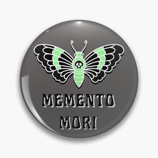 Item preview, Memento Mori Stoicism Latin "Remember You Must Die" Mint Butterfly Skull  designed and sold by LGbubble.