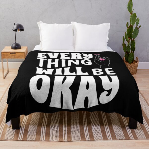 Item preview, Everything will be okay, staying positive, optimistic, positive, manifest, think positive, everything will be all right designed and sold by cutequirkystuff.