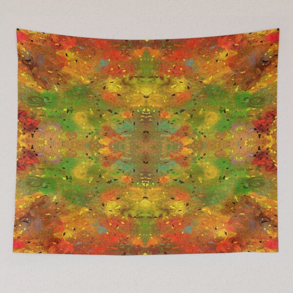 Item preview, Colorful Abstract Oil Painting in Red and Green Tones designed and sold by funpix-shop.