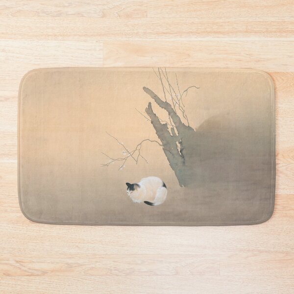 Item preview, Cat sleeping near a cherry blossom tree - shunso japanese artist designed and sold by Byfab.