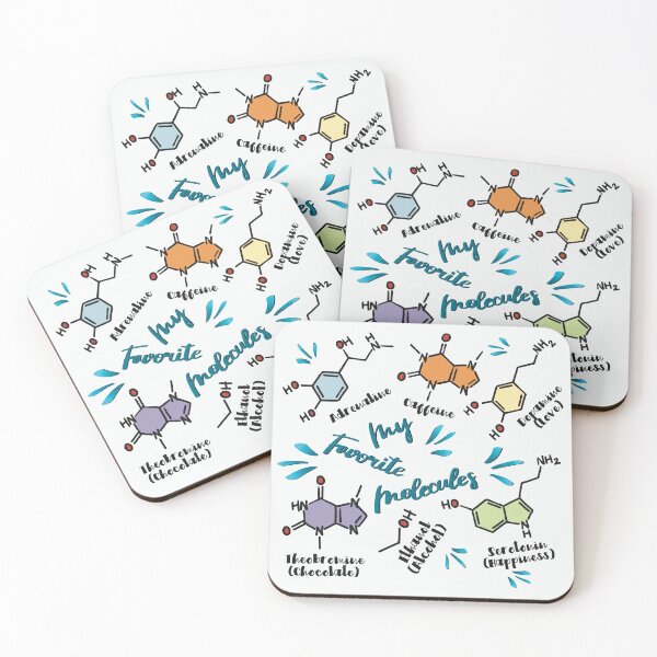 Item preview, Chemistry is awesome- My Favorite Molecules (new): caffeine, adrenaline, chocolate, happiness, love, alcohol designed and sold by LiLohaveaplan.