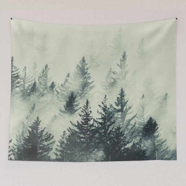 Item preview, Green Mountain Foggy Forest Wanderlust designed and sold by artcascadia.