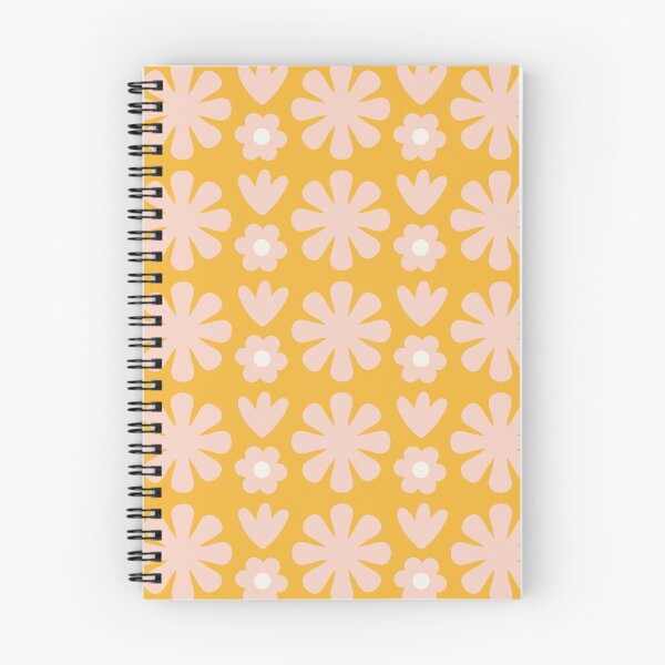 Item preview, Scandi Floral Grid Retro Flower Pattern in Mustard Yellow, Pale Blush Pink, and Cream designed and sold by kierkegaard.