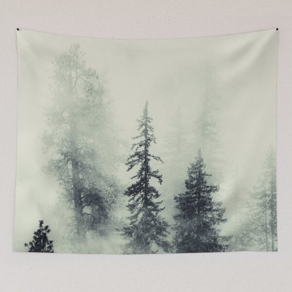 Item preview, Misty Green Mountain Foggy Forest Wanderlust designed and sold by artcascadia.