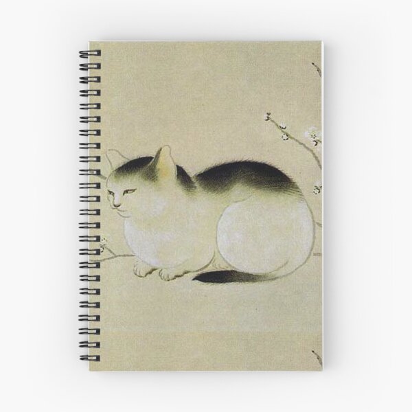 Item preview, Cat sleeping on a cherry blossom tree branch - shunso japanese artist designed and sold by Byfab.