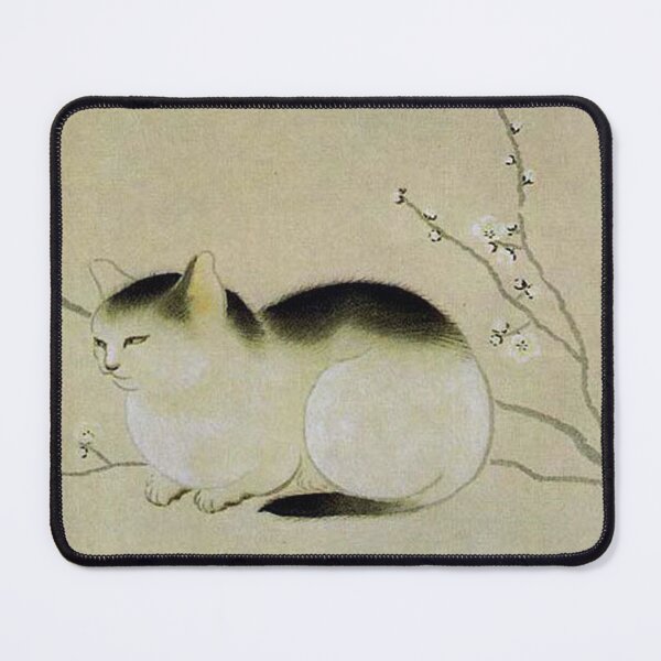 Item preview, Cat sleeping on a cherry blossom tree branch - shunso japanese artist designed and sold by Byfab.