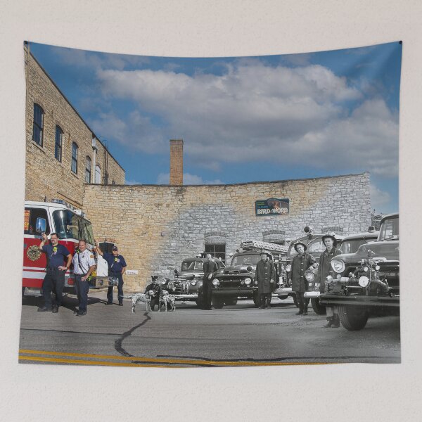 Item preview, Mashup Batavia IL - Firefighters Past and Present designed and sold by Shumway  Studio.