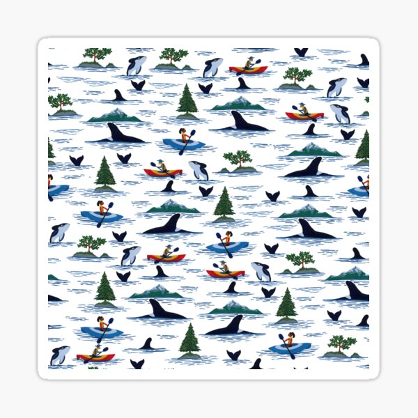 Item preview, Orca Encounter Ditsy (Tiny) Print designed and sold by paintedpansy.