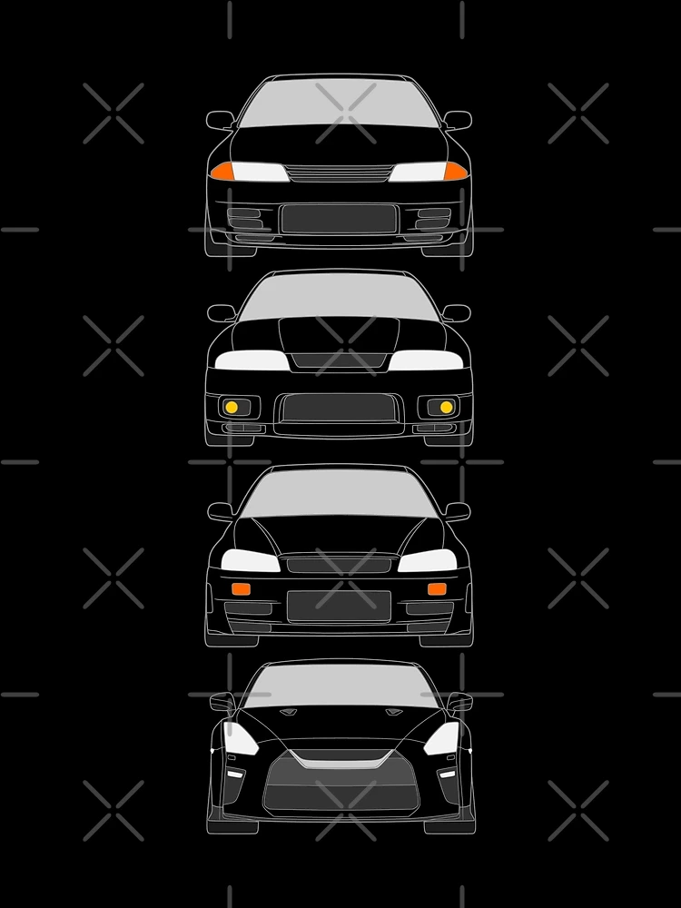 Aperçu 3 sur 3. Foulard avec l'œuvre Nissan Skyline R32 R33 R34 R35 GTR créée et vendue par EdimDesign.