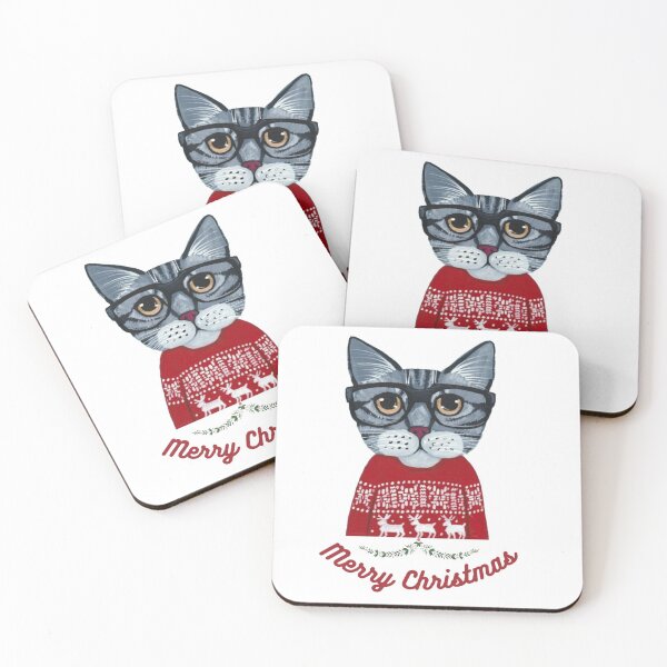 Item preview, Merry christmas cats designed and sold by escape-of-life.