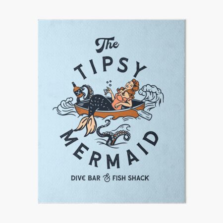 Artikel-Vorschau von Die Tipsy Mermaid Dive Bar & Fish Shack. Vintage Pinup-Girl-Kunst, designt und verkauft von The Whiskey Ginger Design Shop.