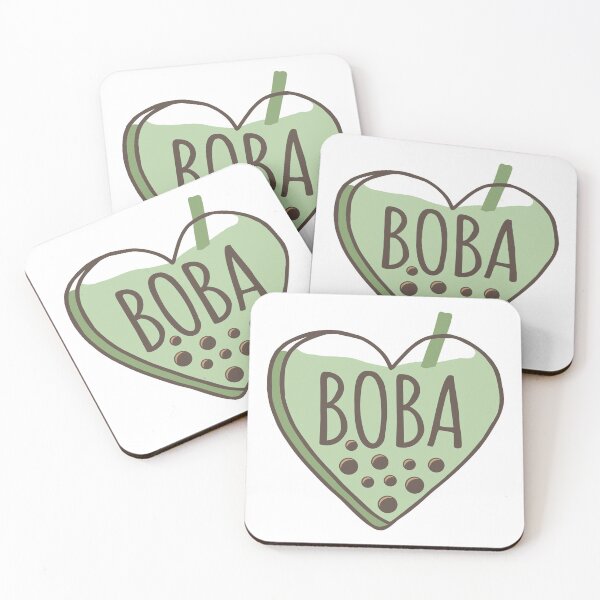 Item preview, Boba valentine heart green designed and sold by MamSelle.