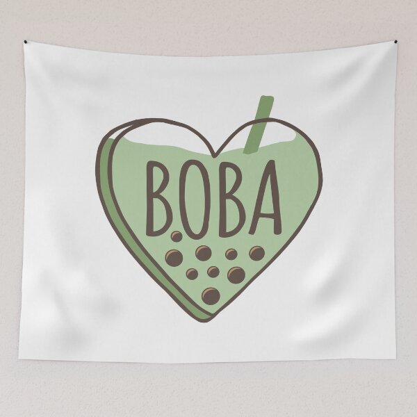 Item preview, Boba valentine heart green designed and sold by MamSelle.