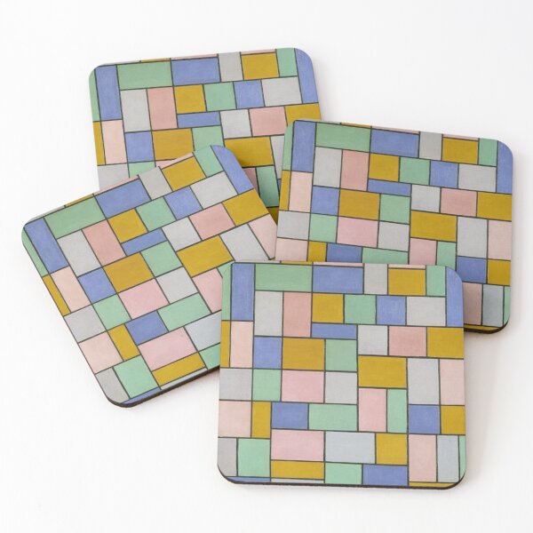 Item preview, Abstract colored grid- composition by Theo Van Doesburg designed and sold by Byfab.