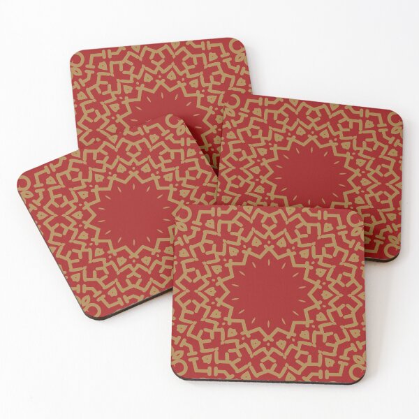 Item preview, Gypsy Portal Mandala in Old Gold on Deep Red designed and sold by AlteredAtelier.