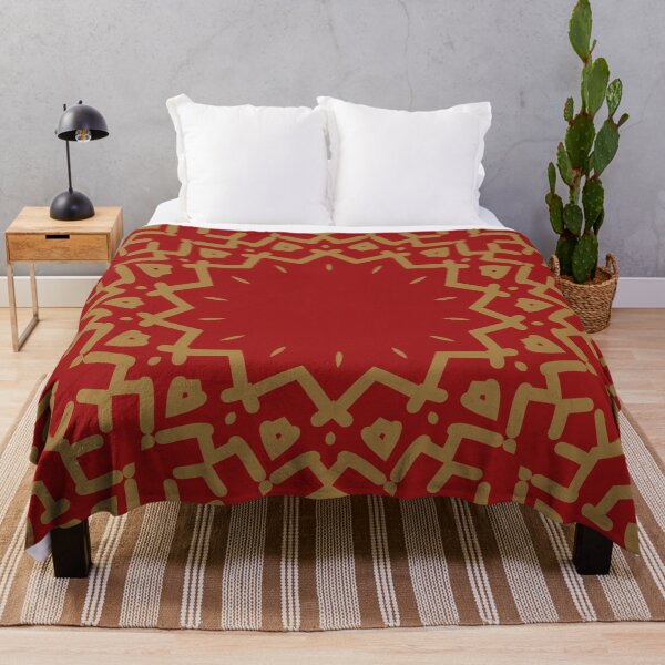 Item preview, Gypsy Portal Mandala in Old Gold on Deep Red designed and sold by AlteredAtelier.
