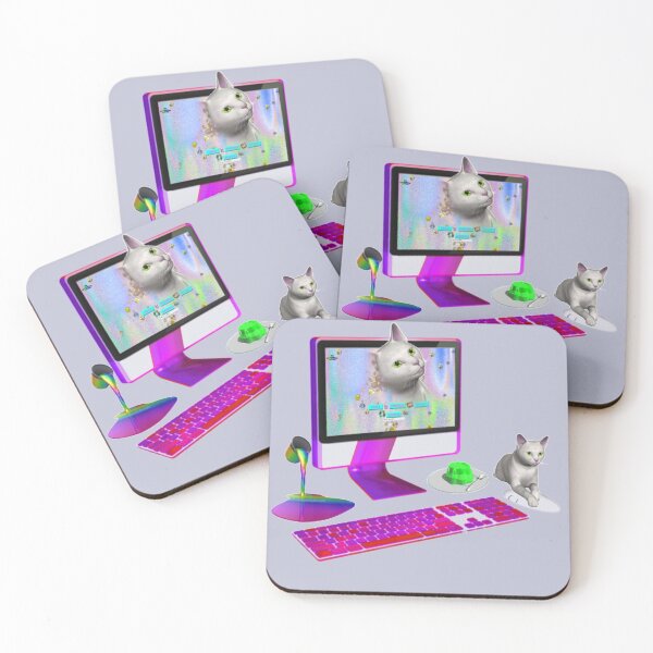 Item preview, vaporwave cat computer designed and sold by aciddes.