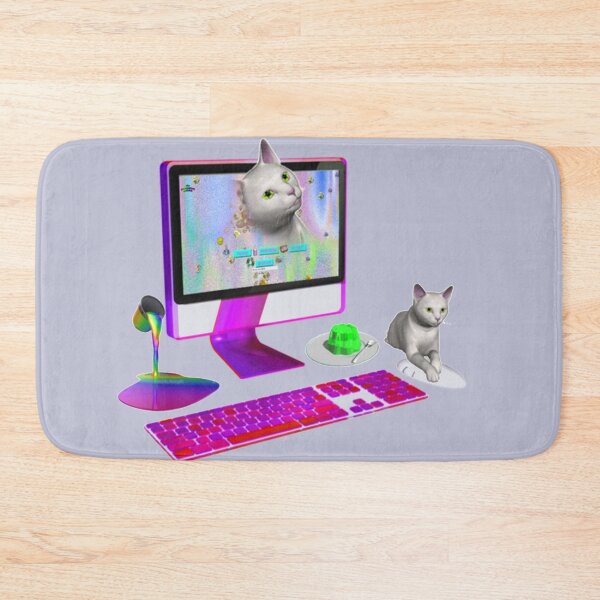 Item preview, vaporwave cat computer designed and sold by aciddes.