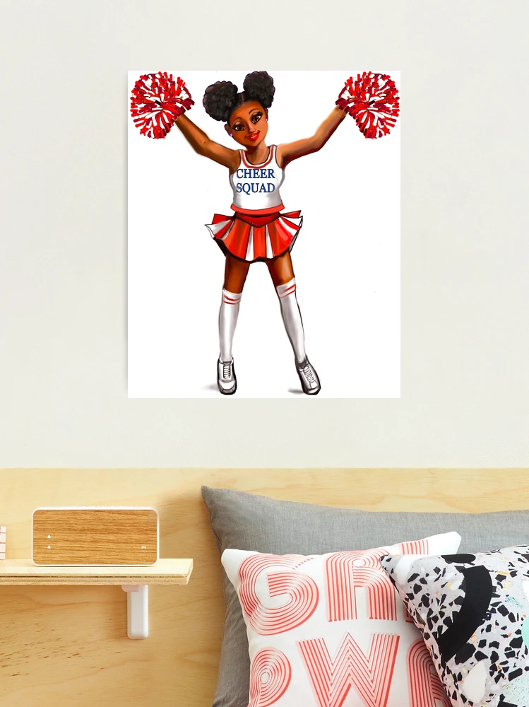 Inspirational motivational affirmation Cheer leader with Pom poms