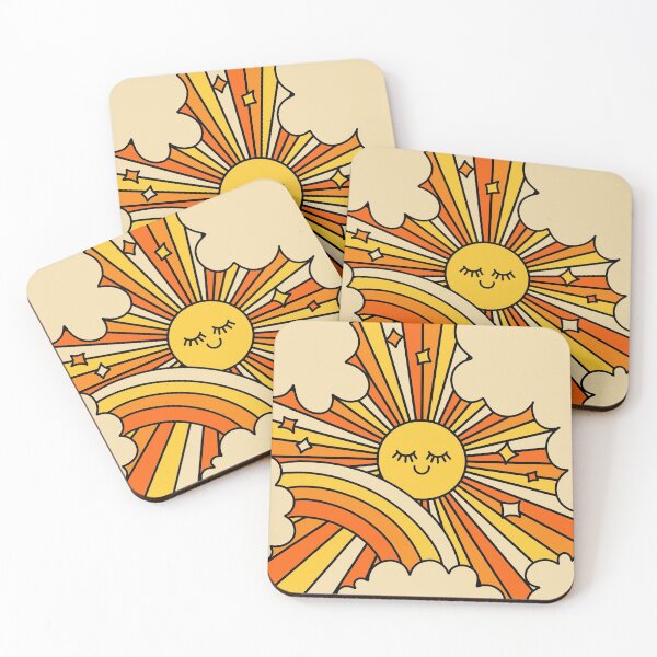 Item preview, The Happiest Sun Retro Groovy 70s Orange Yellow designed and sold by trajeado14.