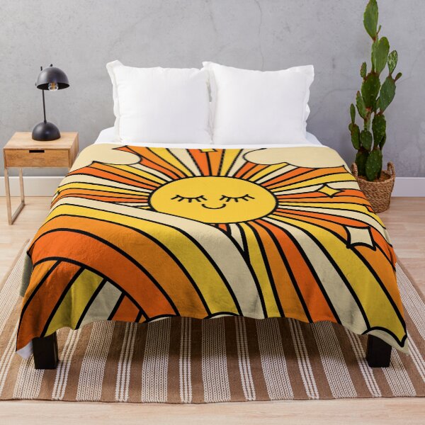 Item preview, The Happiest Sun Retro Groovy 70s Orange Yellow designed and sold by trajeado14.