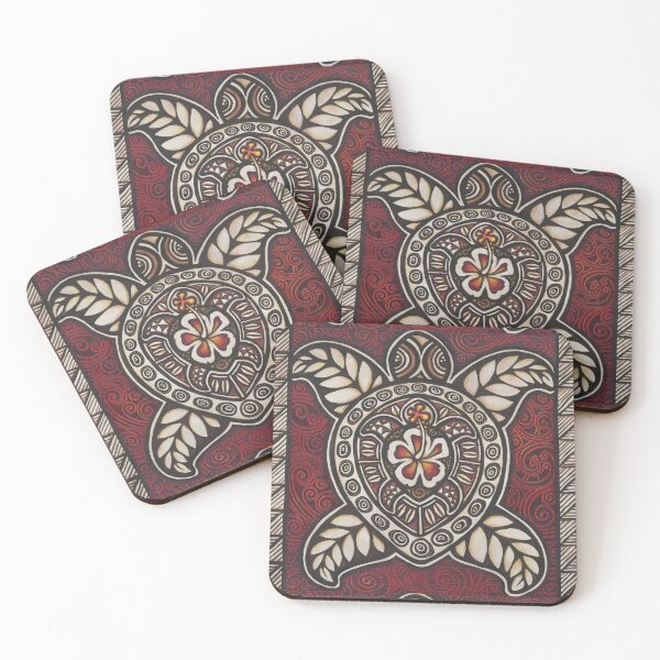 Item preview, Hibiscus turtles designed and sold by AprilAppleArt.