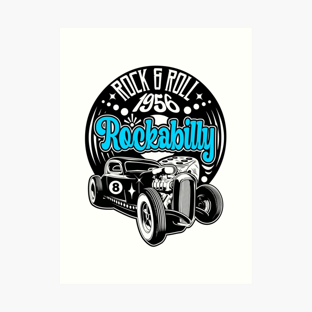 Premium Vector  Rockabilly racing with text illustration