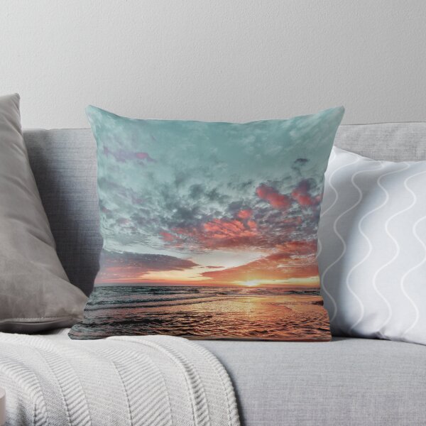 Sunset on the Beach Throw Pillow