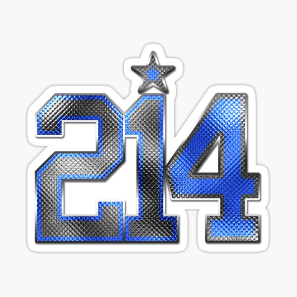 Item preview, 214 Bling (White 21/Blue 4) designed and sold by Dallas Sports Stickers & Beyond.