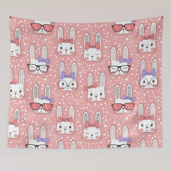 Item preview, Cute Rabbits With Bows On Heart  designed and sold by SisileeGift.