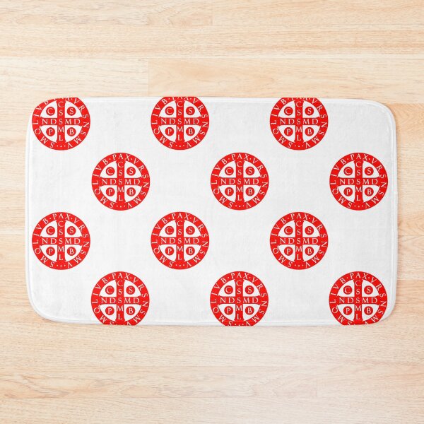 Item preview, Cross of St Benedictine Catholic Polka Dots (red) designed and sold by TheCatholicLady.