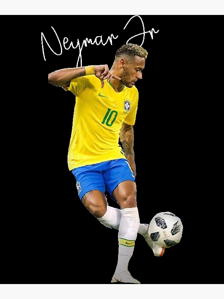 Neymar JR Autographed Brazilian National Soccer Framed Jersey