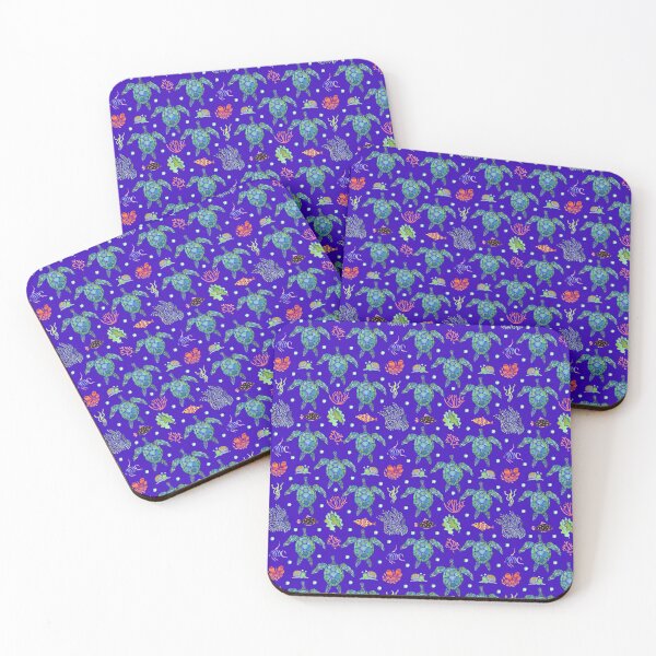 Item preview, Sea Turtles & Friends on Ultramarine Blue by MarcyBrennanArt designed and sold by MarcyBrennanArt.