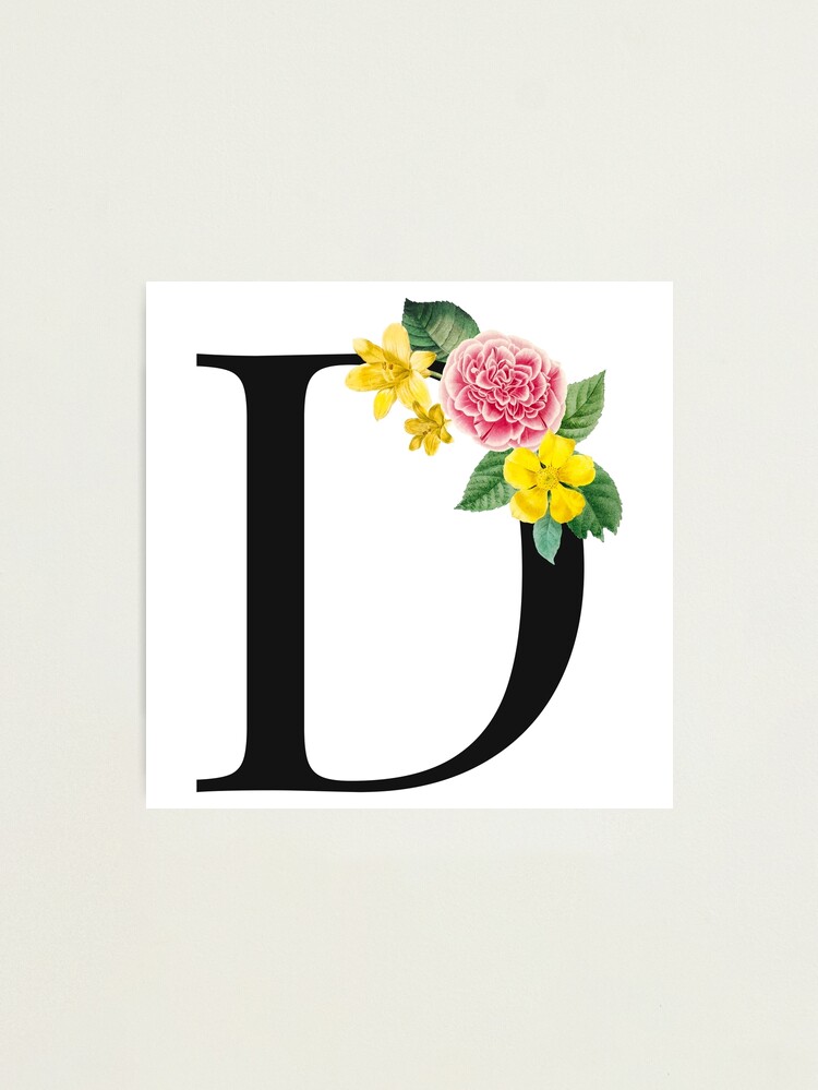 Copy of Split Floral Letter Monogram, Personalized Flower Letter D  Photographic Print for Sale by BeeMeCreative
