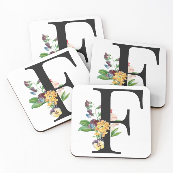 Item preview, Split Floral Letter Monogram | Personalized Flower Letter F designed and sold by BeeMeCreative.