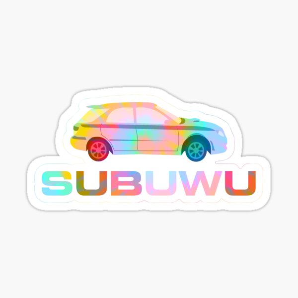 Artikel-Vorschau von Rainbow Tie-Dye Subuwu Subaru Pastel Aesthetic Kawaii Aufkleber WRX Wagon, designt und verkauft von sticker-vault.